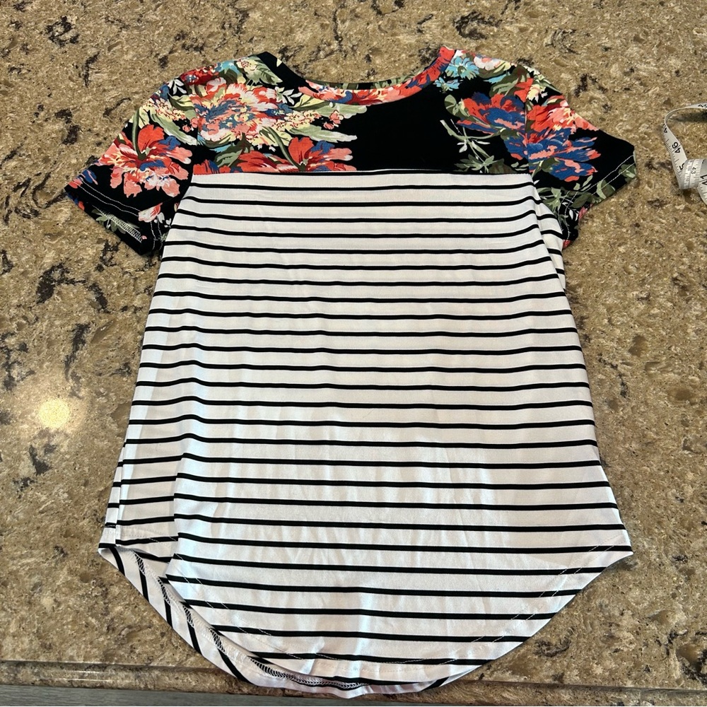 Floral/Stripe top